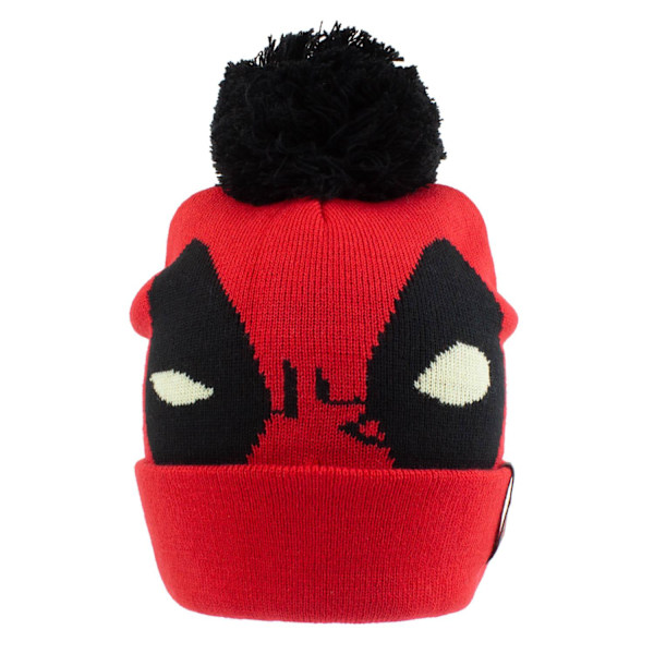 Deadpool Face Pom Pom Beanie One Size Röd/Svart Red/Black One Size