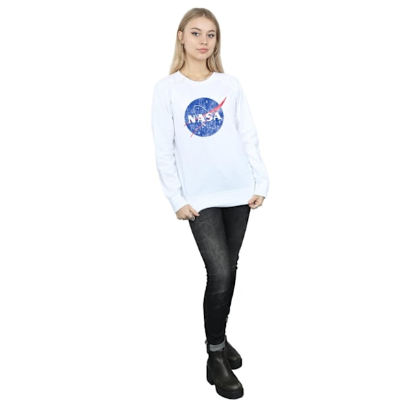 NASA Dam/Damer Insignia Distressed Sweatshirt S Vit White S