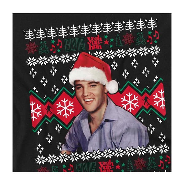 Elvis Presley Unisex Vuxen Ful Jultröja Långärmad Black L