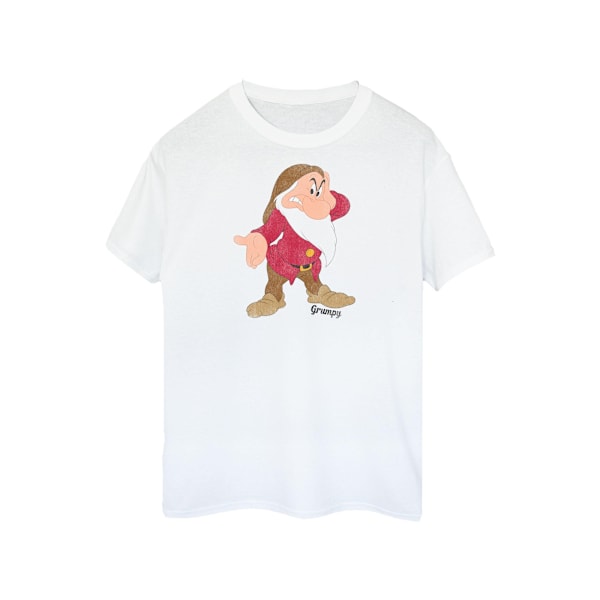 Snövit och de sju dvärgarna Dam/Dam Grumpy Bomull Pojkvän T-shirt White XXL