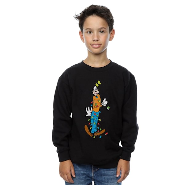 Disney Goofy Julbelysning Sweatshirt för pojkar 9-11 år Svart Black 9-11 Years