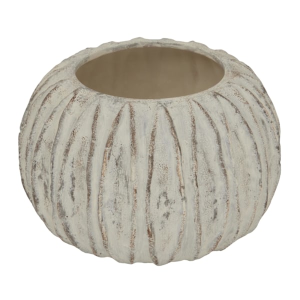 Hill Interiors Lorenzo Rotund Fin Vas One Size Vit/Grå Tvätt White/Grey Wash One Size