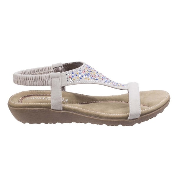 Divaz Dam/Dam Nicosia Elastisk T-bar Sandal 6.5 UK Vit White 6.5 UK