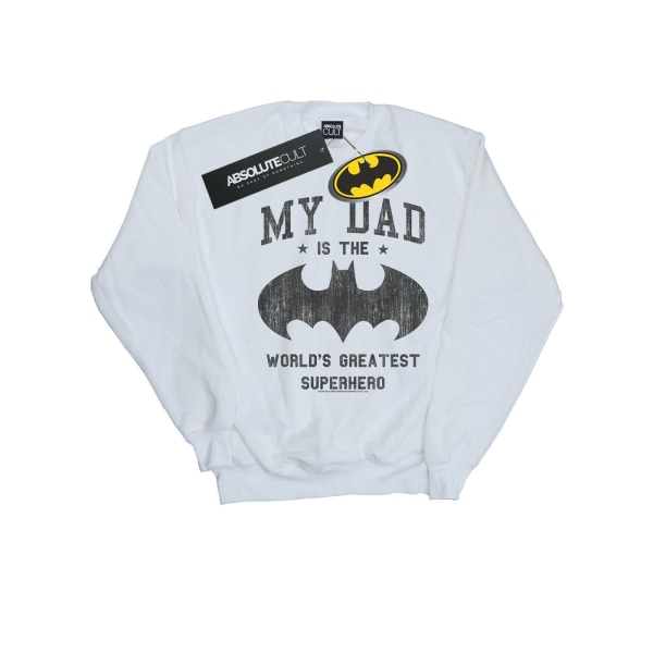 DC Comics Girls Batman My Dad Is A Superhero Sweatshirt 7-8 Yea White 7-8 Years