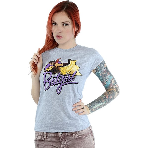 DC Bombshells Dam Batgirl Badge Heather T-shirt M Heather Grey Heather Grey M