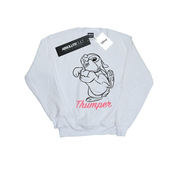 Disney Dam/Damer Bambi Thumper Linjeteckning Sweatshirt XL W White XL