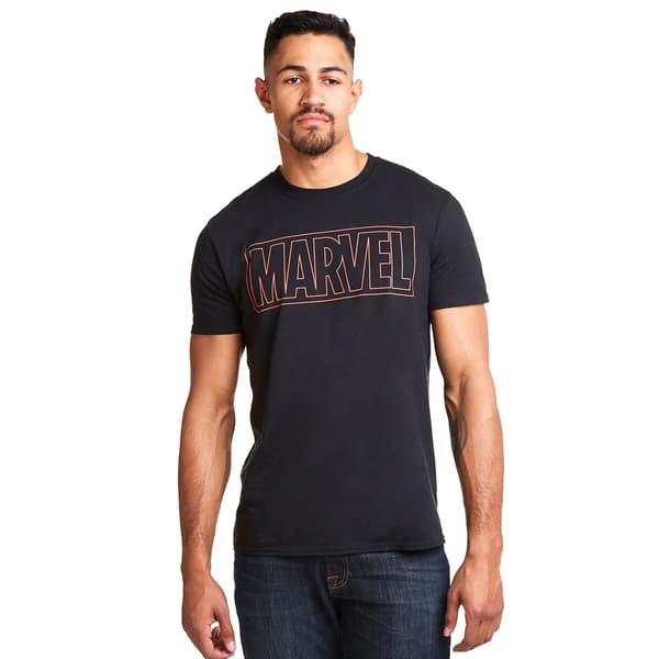 Marvel herr T-shirt med logotyp L svart Black L