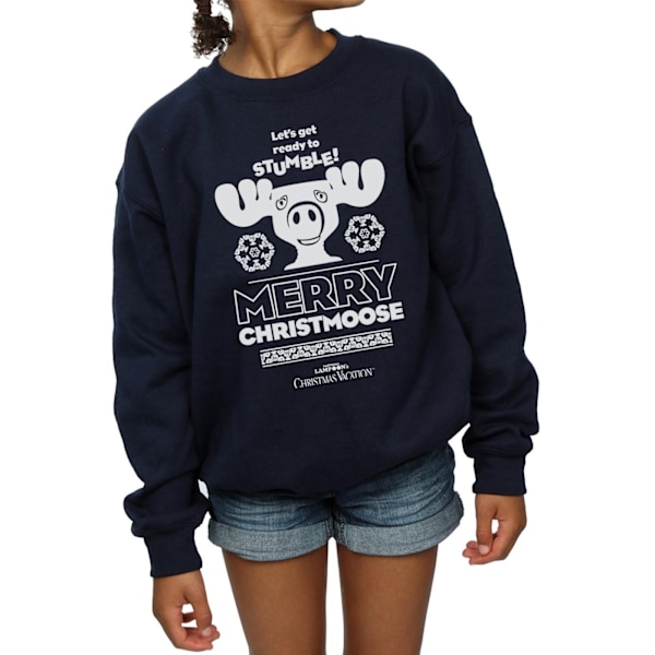 National Lampoon's Christmas Vacation Girls Merry Christmoose S Navy Blue 7-8 Years