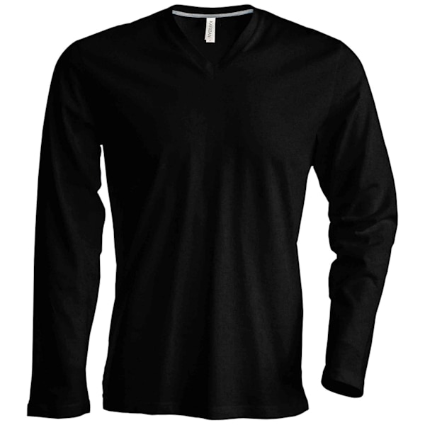 Kariban Herr Slim Fit Långärmad V-ringad T-shirt L Svart Black L