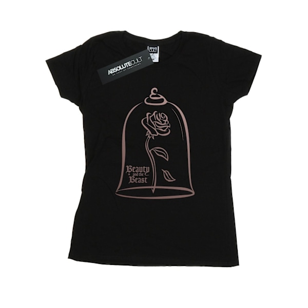 Disney Princess Dam T-shirt i bomull med roséguld för kvinnor/damer Black XL