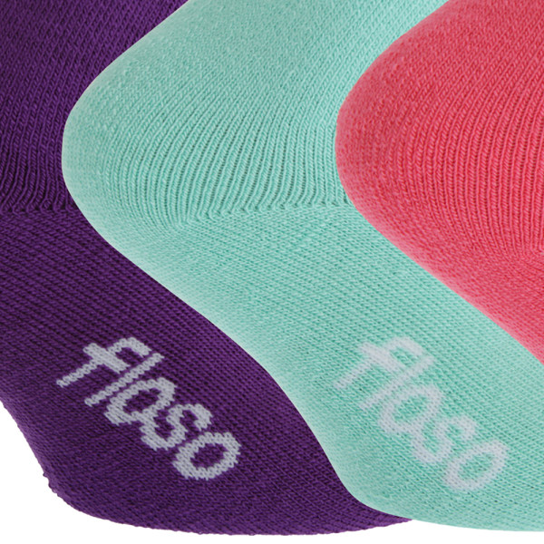 FLOSO Barn Vinter Termiska Sockor (3-pack) UK Pink/Purple/Teal UK Shoe: 12.5-3.5, EUR 31-36 (8-12