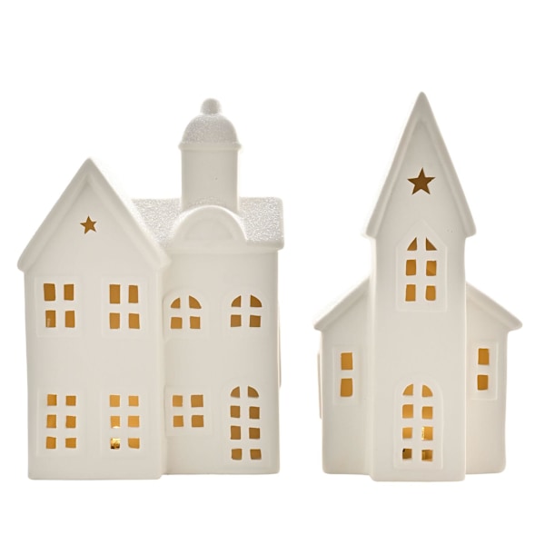 Keramikhus med LED-belysning, en storlek, vit White One Size
