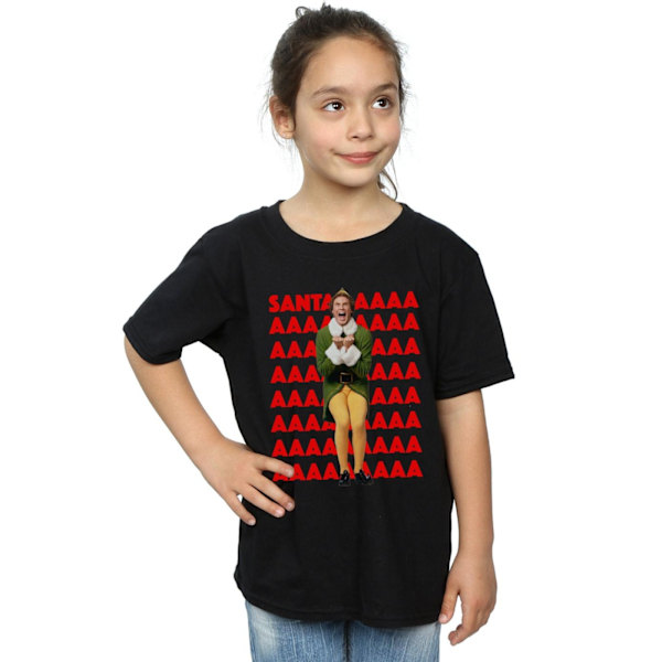 Elf Girls Buddy Santa Scream Bomull T-shirt 12-13 år Svart Black 12-13 Years