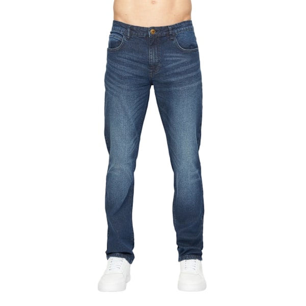 Crosshatch herr Svelte Stretch Jeans 34L mörk tvätt Dark Wash 34L