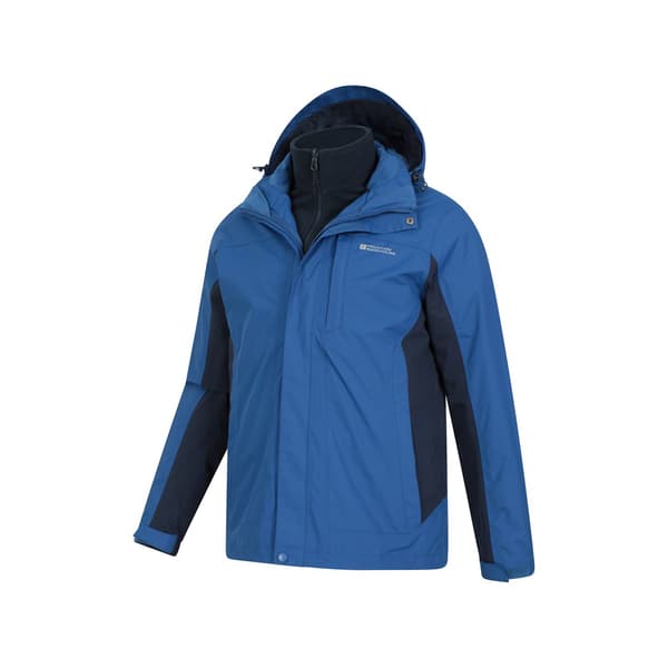 Mountain Warehouse Herr Thunderstorm 3-i-1 Vattentät Jacka L Blue L