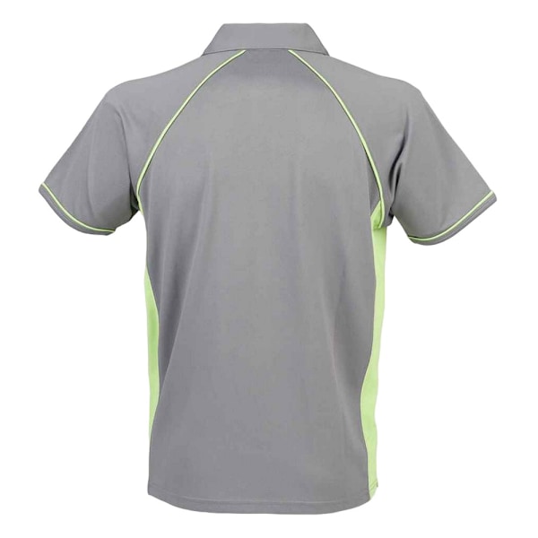 Finden And Hales Herr Performance Pikétröja med Kant M Grå/Lime Grey/Lime Green M
