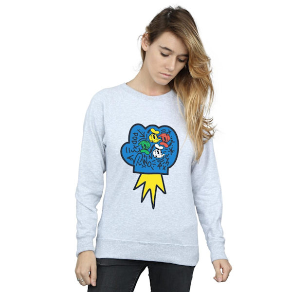 Disney Dam/Kvinnor Kalle Anka Pop Fist Sweatshirt S Sports G Sports Grey S