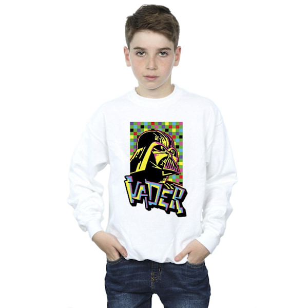 Star Wars Boys Vader Graffiti Pop Art Sweatshirt 3-4 år Vit White 3-4 Years