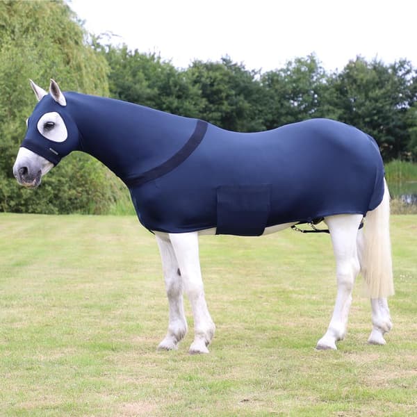 Hy Flex Wrap Neck Lycra Hästtäcke Cob Marinblå Navy Cob