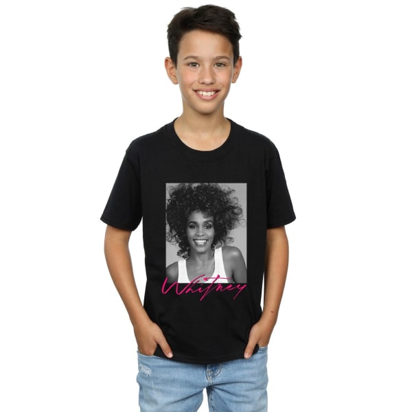 Whitney Houston Boys Smile Photograph T-Shirt 5-6 år Svart Black 5-6 Years