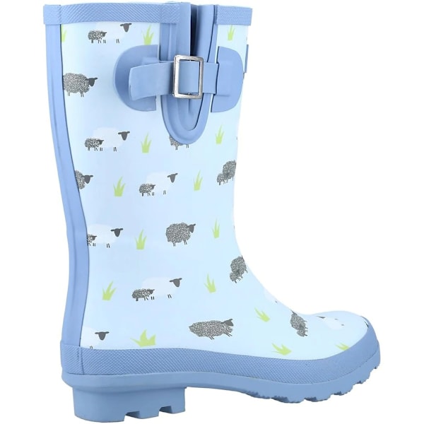 Cotswold Dam/Dam Farmyard Får Mid Calf Wellingtonstövlar Blue 6 UK