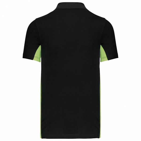 Kariban Herr Flag Polycotton Pique Poloshirt XL Svart/Lime Black/Lime XL