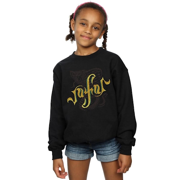 Disney Girls Aladdin Movie Jafar Snake Logo Sweatshirt 5-6 År Black 5-6 Years
