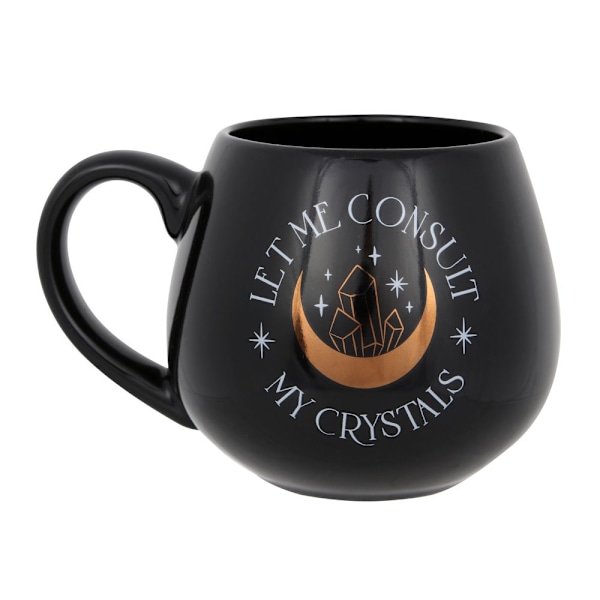Något annorlunda Låt mig rådfråga mina kristaller Rund mugg En storlek Black One Size