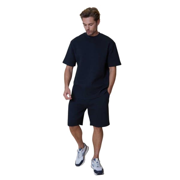 Threadbare Herr Mitch Texturerade Shorts 38R Marinblå Navy 38R