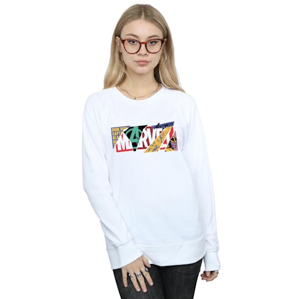 Marvel Dam/Kvinnor Collage Logo Sweatshirt M Vit White M