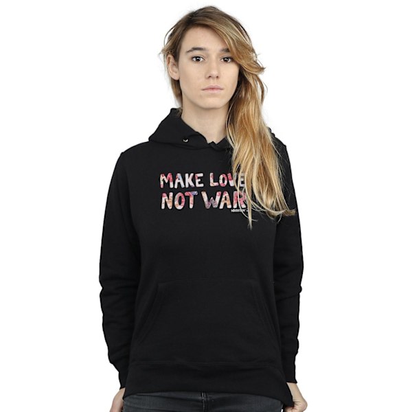 Woodstock Womens/Ladies Make Love Not War Floral Hoodie M Svart Black M