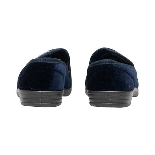 Zedzzz herr Aaron Twin Gusset Velourtofflor 10 UK marinblå/grå Navy Blue/Grey 10 UK