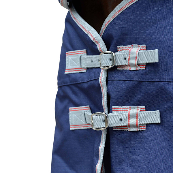 Weatherbeeta Comfitec Heavy Essential Combo Neck Turnout Rug 4 Navy/Silver/Red 4 ft 3
