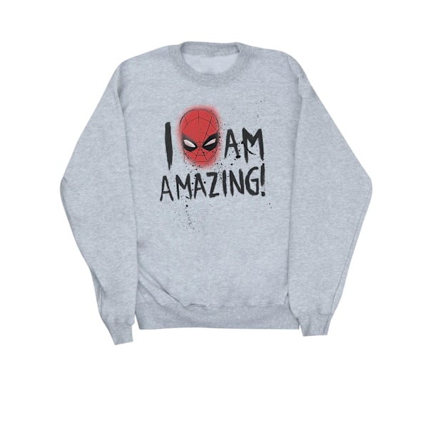 Marvel Womens/Ladies Spider-Man I Am Amazing Sweatshirt XL Heat Heather Grey XL