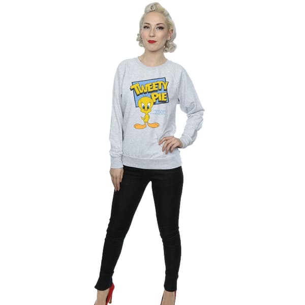 Looney Tunes Dam/Damer Klassisk Tweety Bomullströja S H Heather Grey S