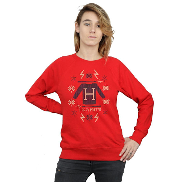 Harry Potter Dam/Damjul Jul Stickad Sweatshirt L Röd Red L