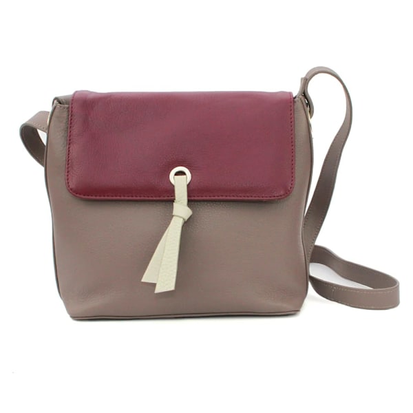 Eastern Counties Leather Damväskor/Dam Zada Läderhandväska En Storlek Taupe/Burgundy Taupe/Burgundy One Size
