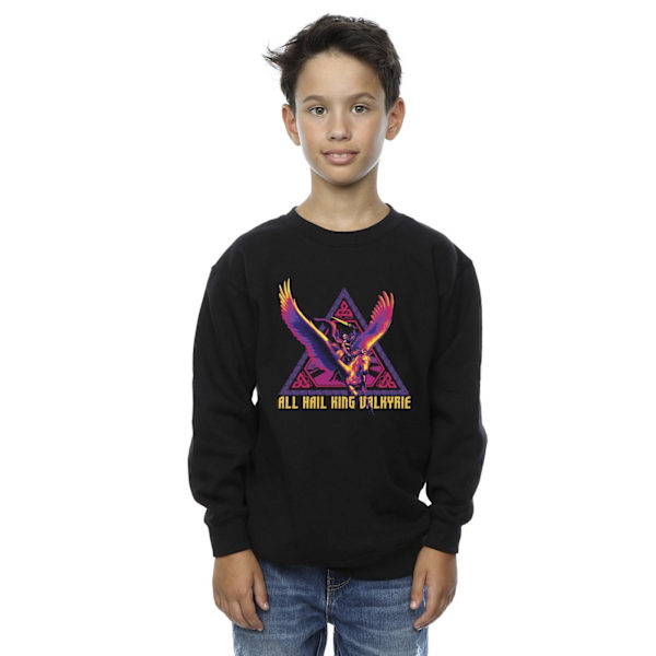 Marvel Boys Thor Love And Thunder All Hail Valkyrie Sweatshirt Black 5-6 Years