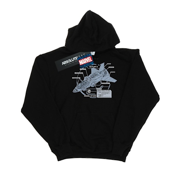 Marvel Boys The Avengers Quinjet Breakdown Hoodie 5-6 år Svart Black 5-6 Years