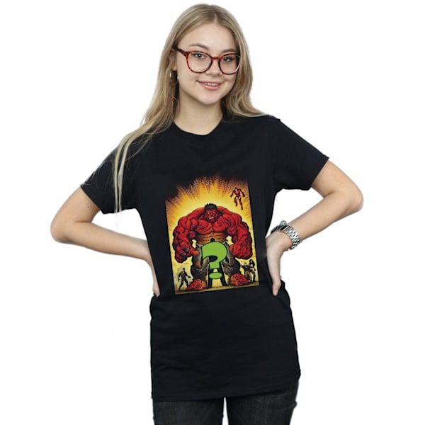 Marvel Womens/Ladies Who Is The Red Hulk Bomull Boyfriend T-Shi Black XL