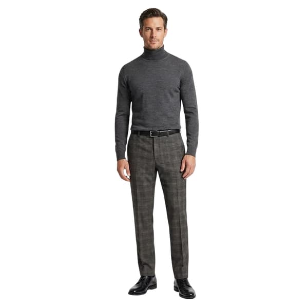 Ted Baker Herr Rutiga Raka Byxor 46R Grå Grey 46R