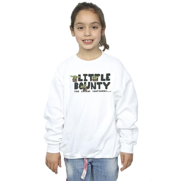 Star Wars The Mandalorian Flickvän Liten Bounty Hunter Tröja White 9-11 Years