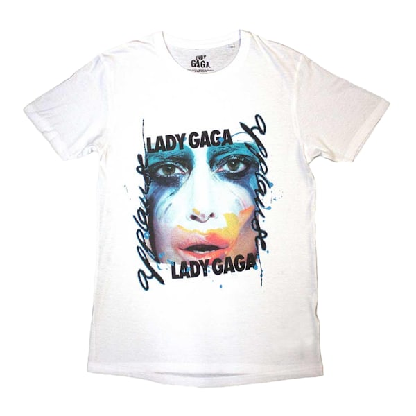 Lady Gaga Unisex Adult Artpop Facepaint T-Shirt XXL Vit White XXL