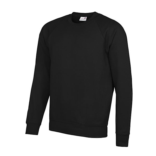 AWDis Academy Herr Crew Neck Raglan Sweatshirt M Svart Black M