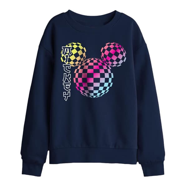 Disney Barn/Barn Rutig Logotyp Tröja 7-8 År Marinblå Navy 7-8 Years