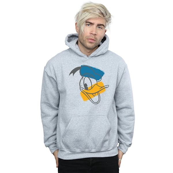 Disney Herr Donald Duck Huvud Hoodie XXL Sports Grey Sports Grey XXL