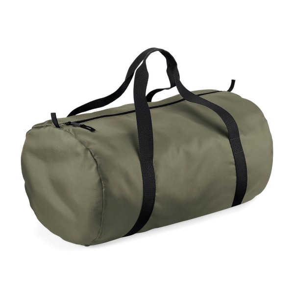 BagBase Packaway Barrel Bag / Duffle Water Resistant Travel Bag Olive Green / Black One Size