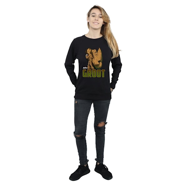 Marvel Dam/Kvinnor Avengers Infinity War Groot Karaktär Sweatshirt Black XXL