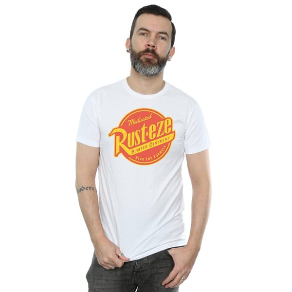 Bilar Herr Rust-Eze Logotyp Bomulls T-Shirt 3XL Vit White 3XL