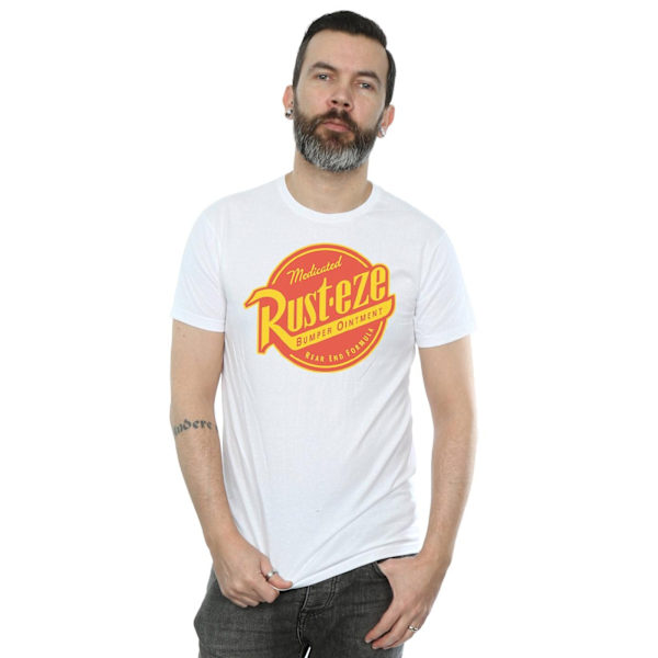 Bilar Herr Rust-Eze Logotyp Bomulls T-Shirt M Vit White M